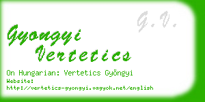 gyongyi vertetics business card